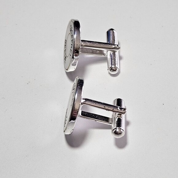 **Sale** Geoffrey Beene Silver Tone And Mother Of Pearl Cufflinks - Picture 5 of 8